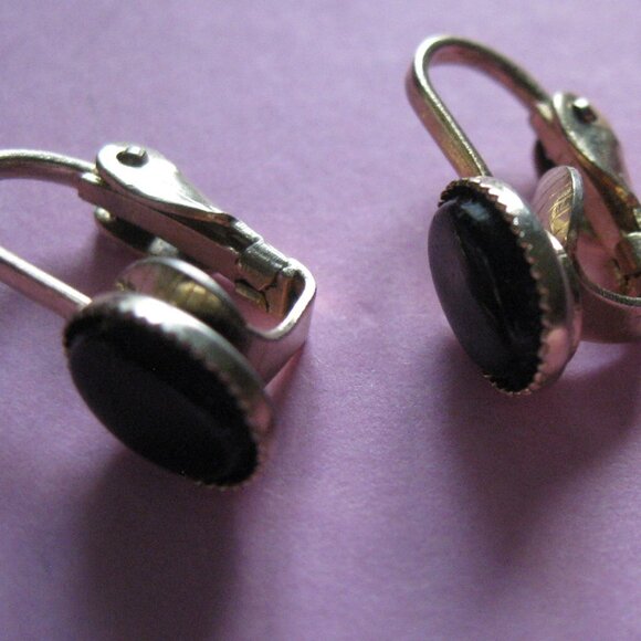 Lot of 5 Vintage Screw Back Clip On Earrings Faux Silver Torquoise Hoops - Picture 6 of 11